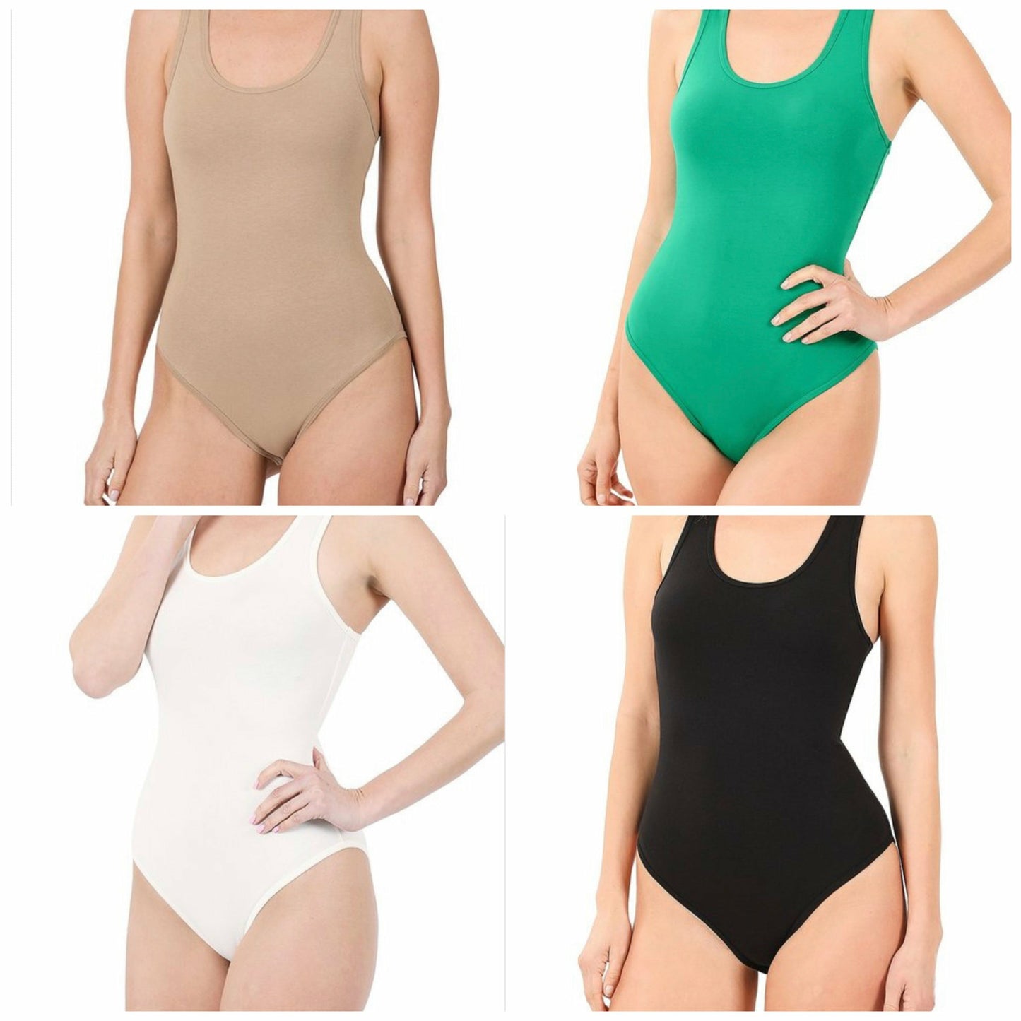 Premium cotton racer back tank bodysuit