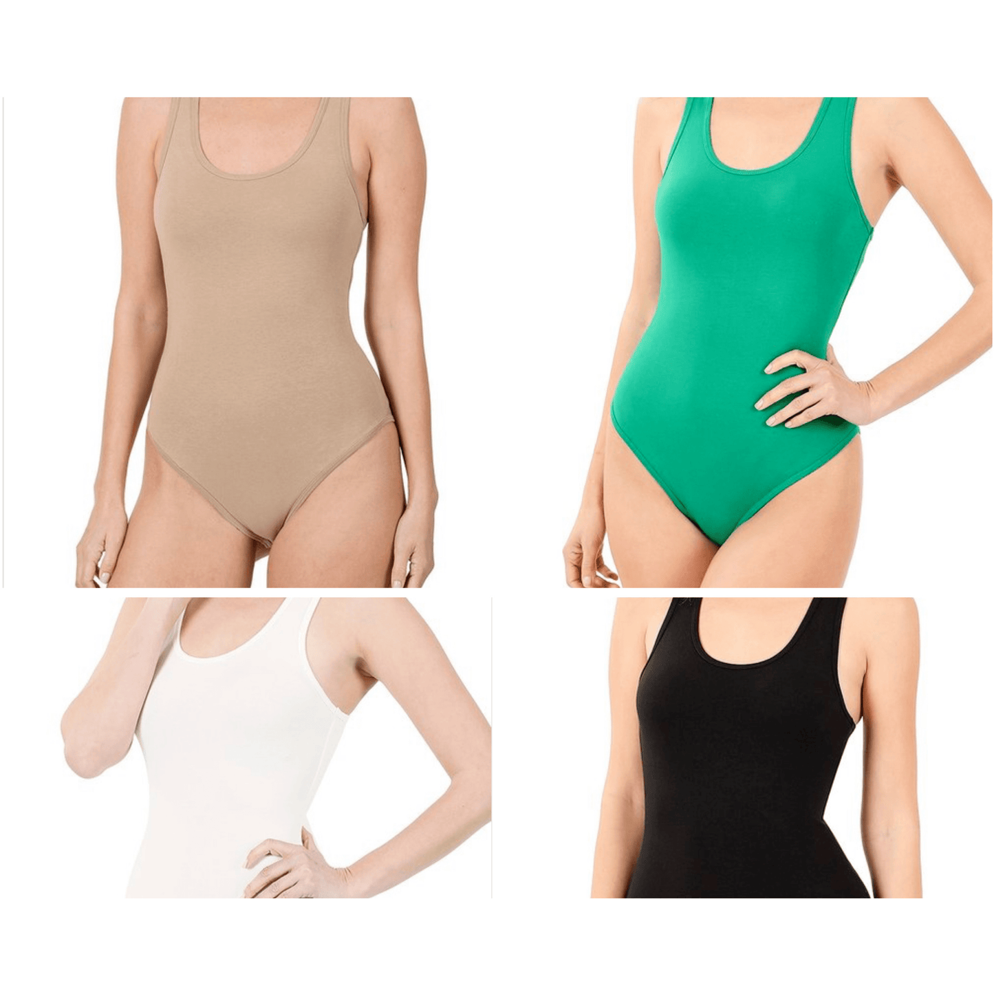 Premium cotton racer back tank bodysuit