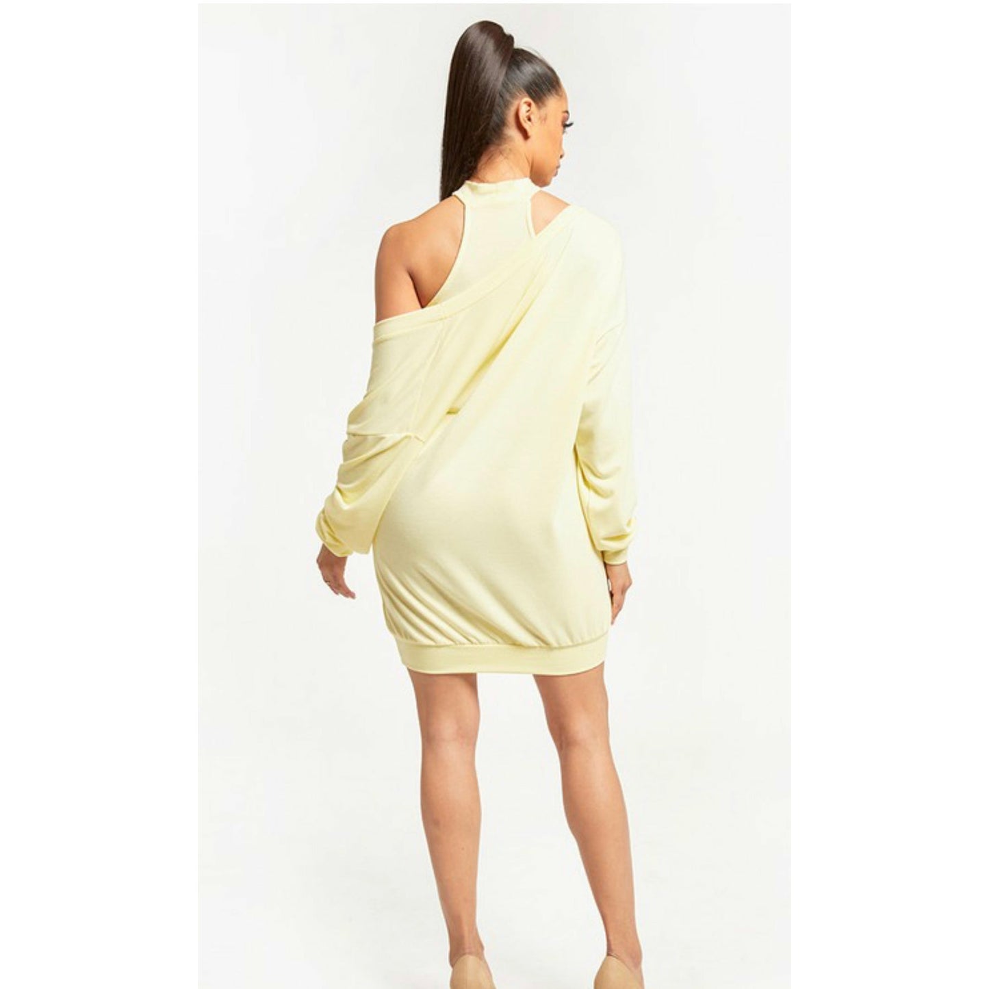 Deep V-Neck Crop top Dress Set