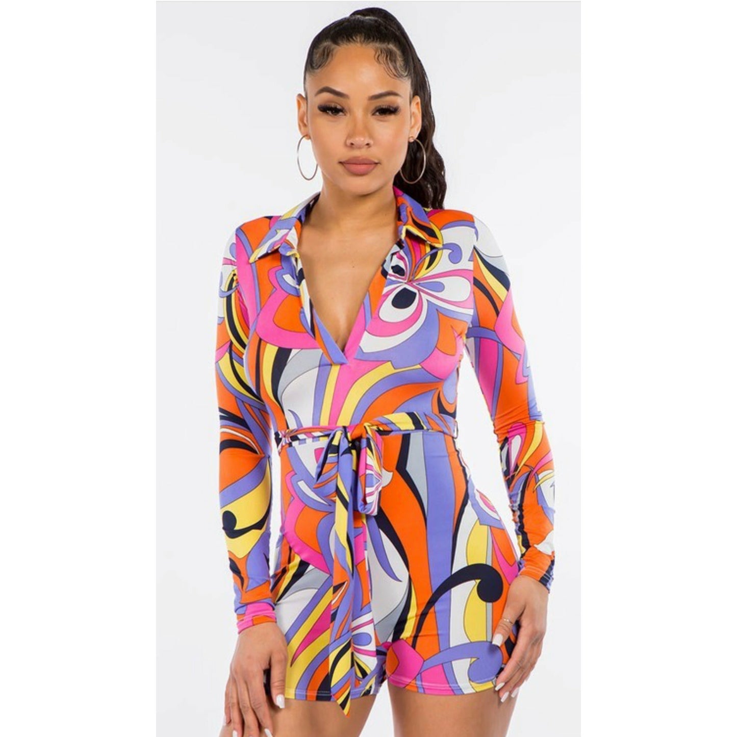 Multi Coloured Long-sleeve Romper