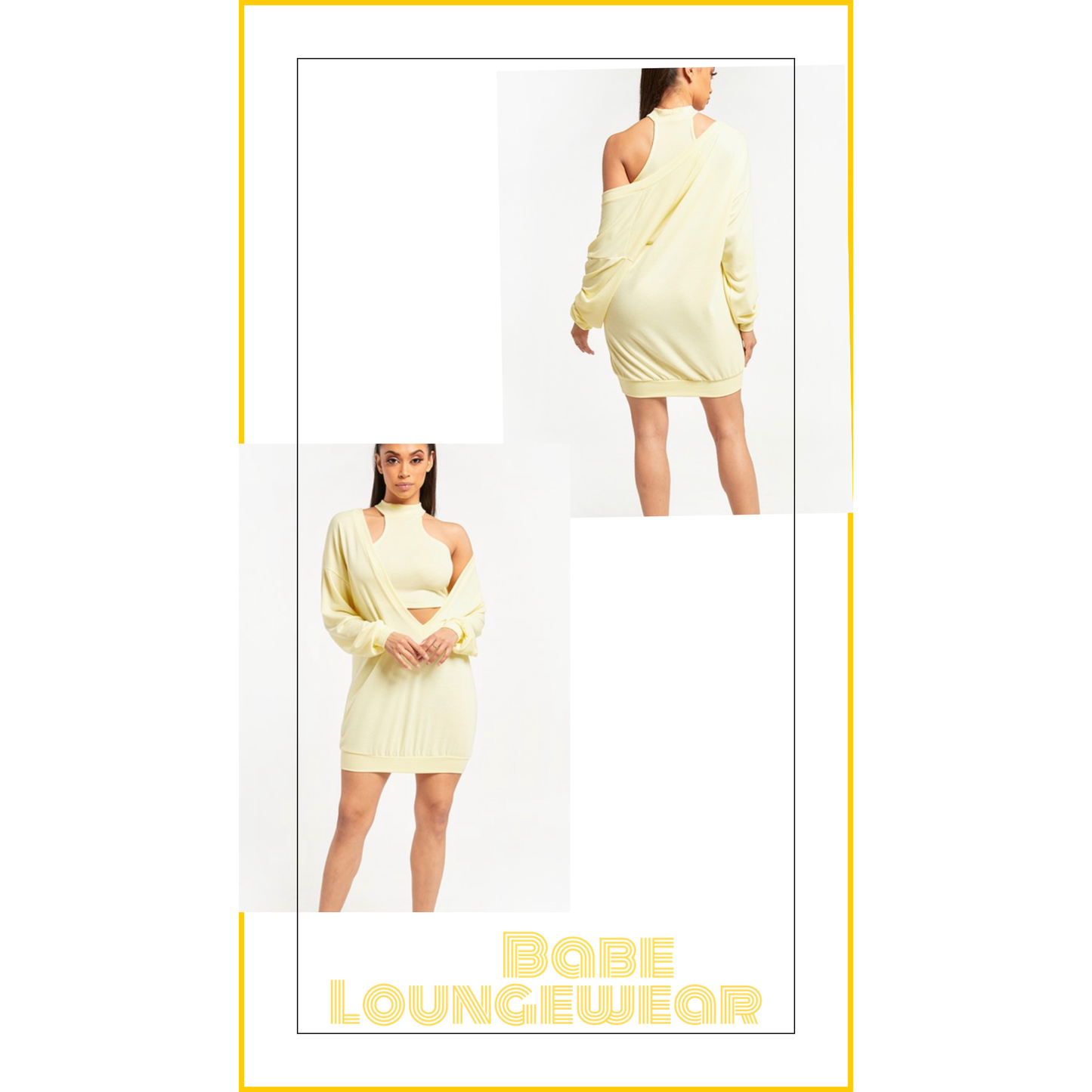 Deep V-Neck Crop top Dress Set