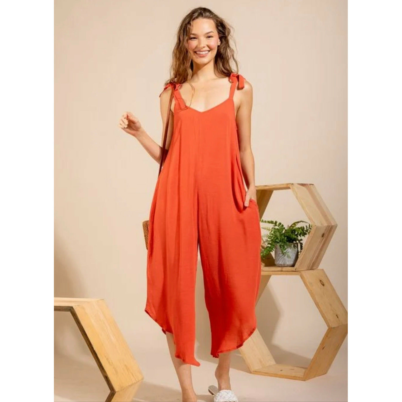 Curved around Hem Jumpsuit