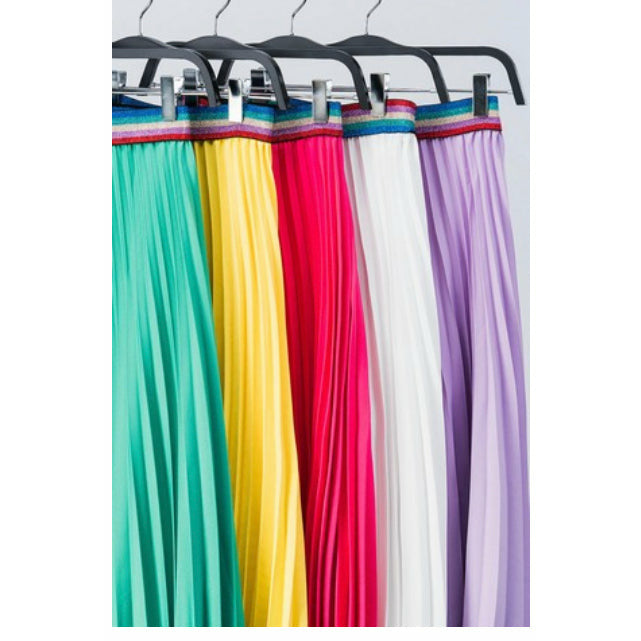 Pleated Midi solid Skirt